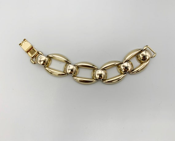 Sterling Large Hollow Link Bracelet - image 1