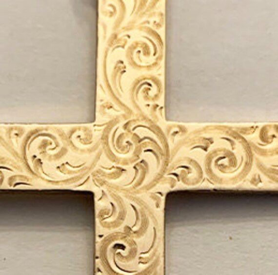 Victorian Gold Filled Engraved Cross - image 3