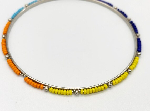 Multi Colored Beaded Bangle - image 3