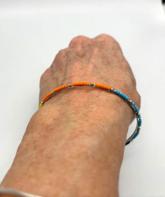 Multi Colored Beaded Bangle - image 4