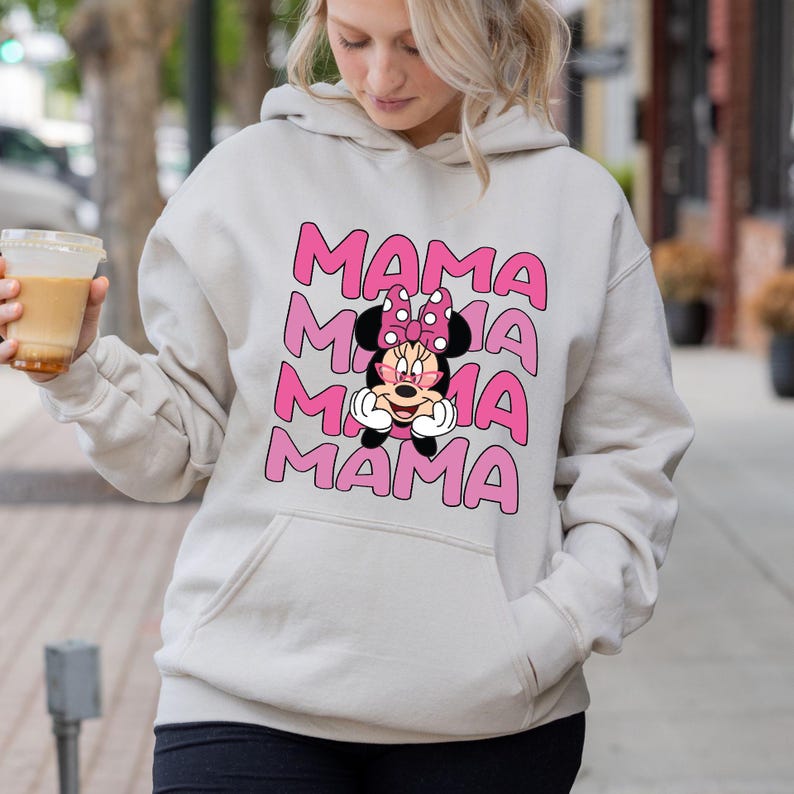 Disney Mama Hoodie, Minnie Mouse Hoodie, Disney Trip Hoodie, WLD Mama Tee, Mothers Day Hoodie, Gift For Mom, Retro Disney Mommy Birthday Tee