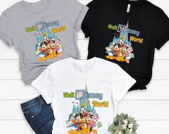 Retro Disneyworld Comfort T-Shirt: Mickey and Friends Family Trip Tee