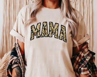 Camouflage Mama T-Shirt, Vintage Camo Mother's Day Gift