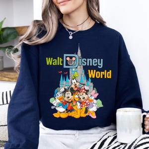 Retro Walt Disneyworld Comfort Sweatshirt, Vintage Disneyworld Sweat, Retro Disney Sweat,Disney Family 2025 Trip Tee, Mickey And Friends Tee