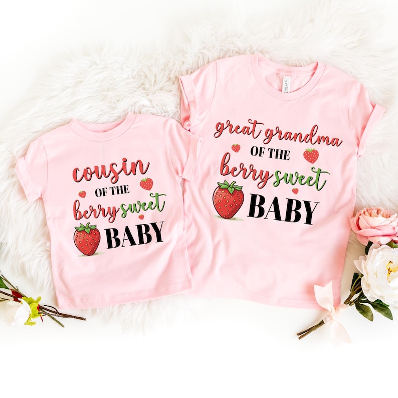 Personalizable Berry Sweet Baby Shirt: Family Matching Birthday T-shirt image 1