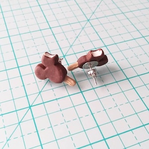 Specialty icecream stud earrings, polymerclay