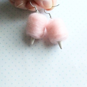 cotton candy earrings, felt, polymerclay