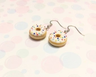 Sprinkle donut earrings, polymerclay