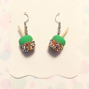 Candy Apple earrings, polymerclay