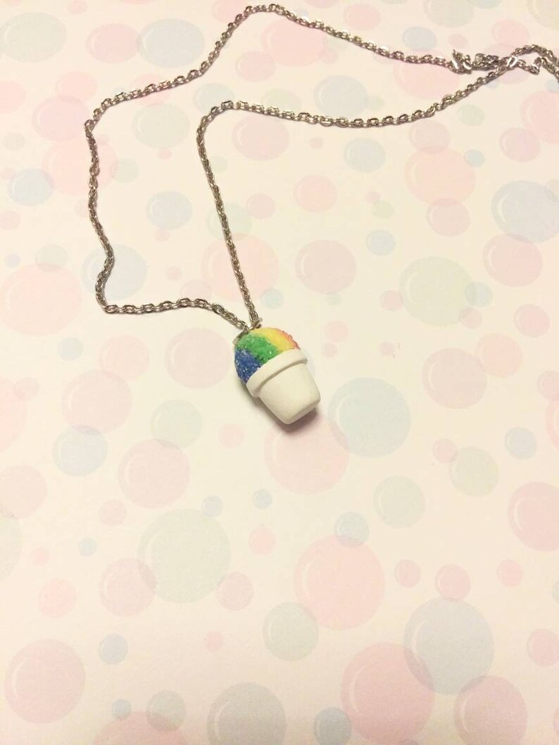 Snow cone necklace, polymerclay bild 8