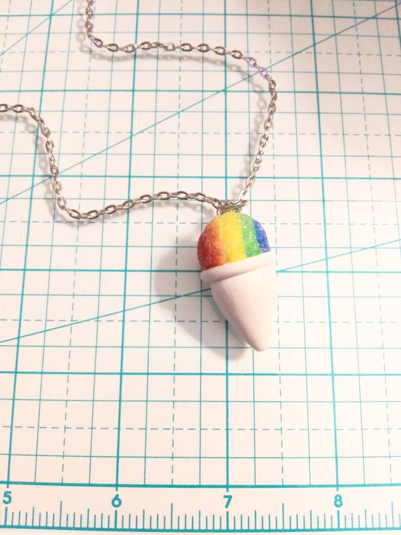 Snow cone necklace, polymerclay bild 5