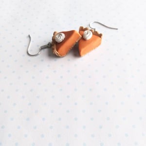 Pumpkin pie earrings, polymerclay