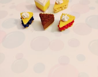 Pie Earrings, polymerclay