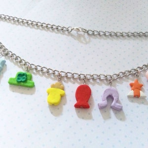 Marshmallow Charm choker necklace, polymerclay