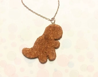 Dino nugget necklace/ornament, polymerclay