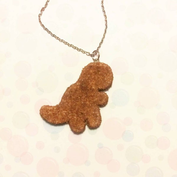 Dino nugget necklace, ornament, polymerclay