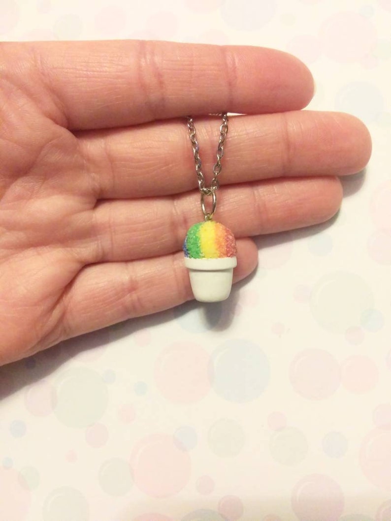 Snow cone necklace, polymerclay bild 4