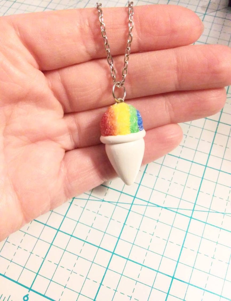 Snow cone necklace, polymerclay bild 7