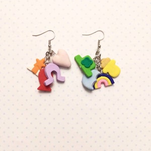Marshmallow Charm earrings, polymerclay