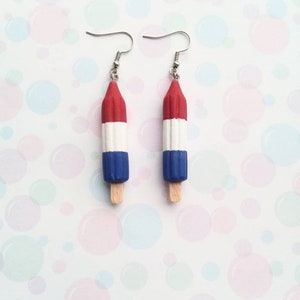 Bomb-Pop Earrings, polymerclay