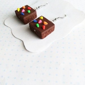 Cosmic brownie earrings, polymerclay
