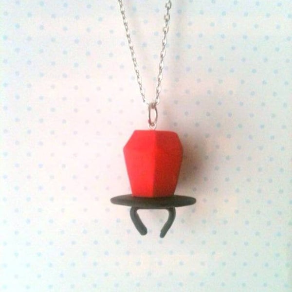 Ring pop necklace, polymerclay