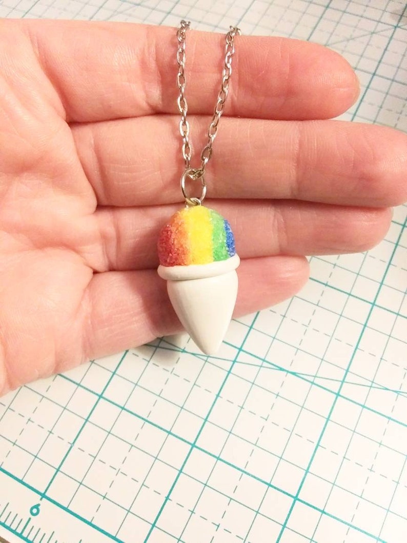 Snow cone necklace, polymerclay bild 3