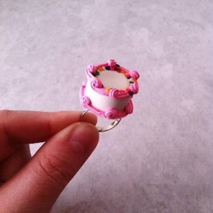 Birthday cake ring, polymerclay