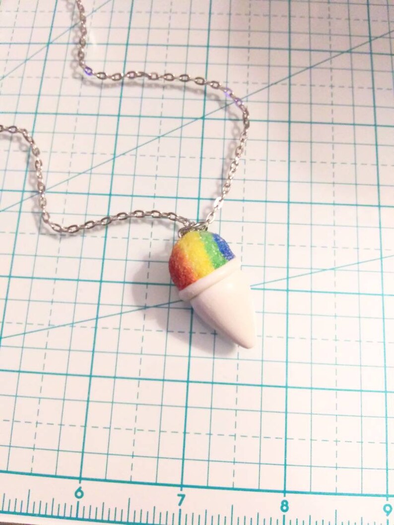 Snow cone necklace, polymerclay bild 9