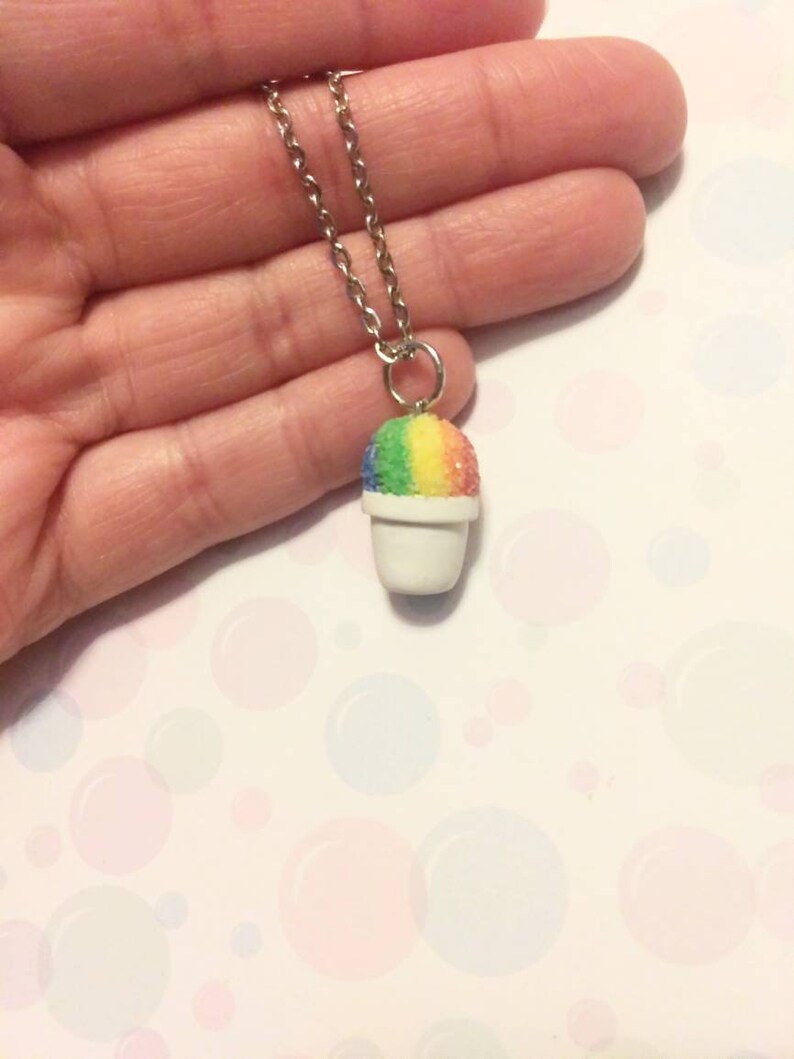 Snow cone necklace, polymerclay bild 6