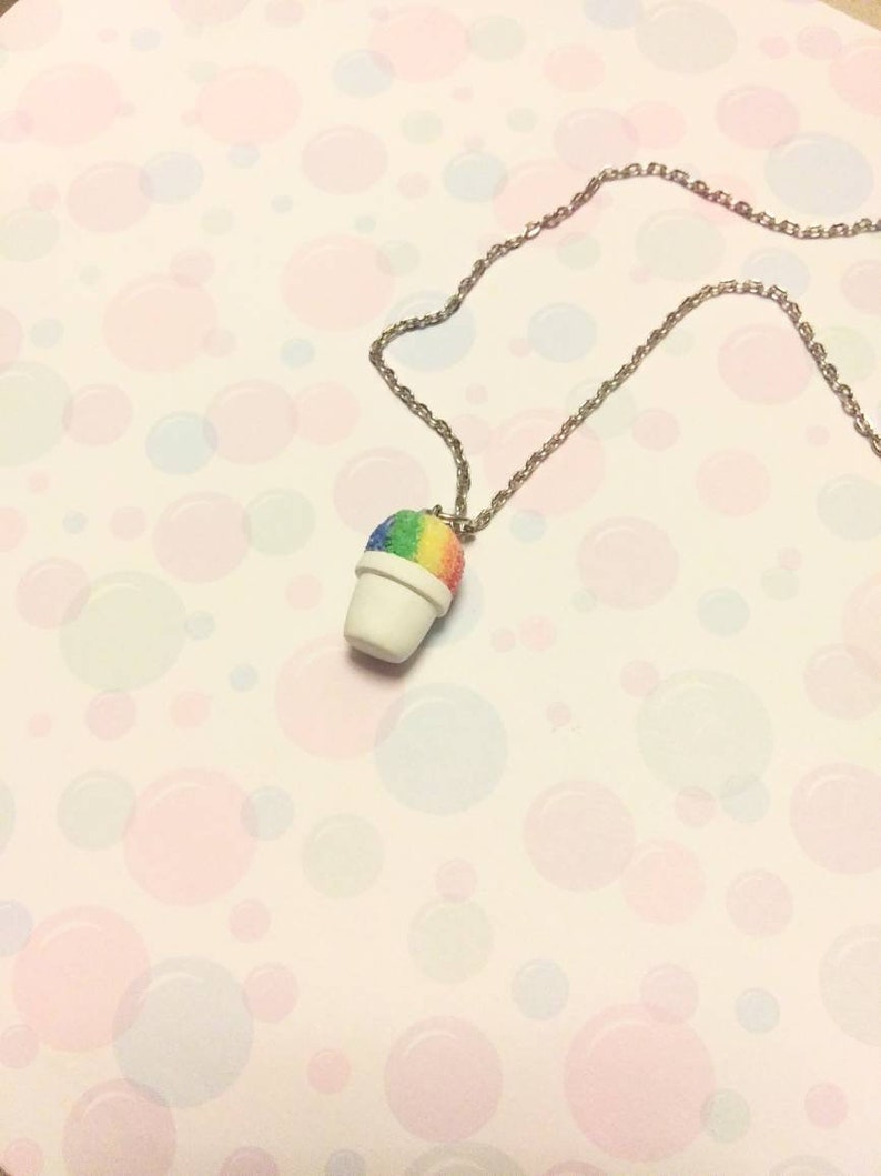Snow cone necklace, polymerclay bild 2