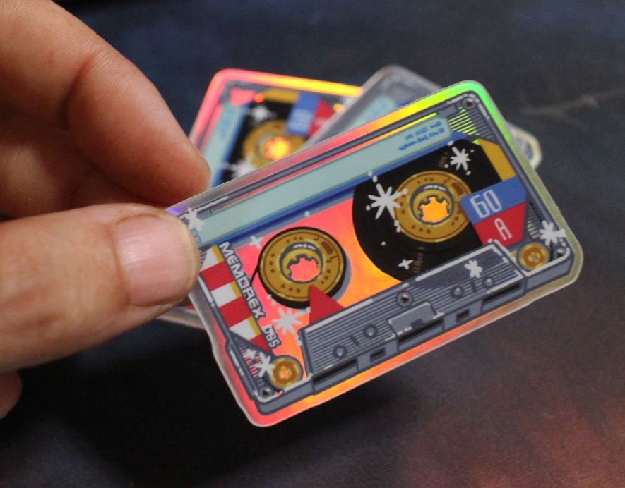 18 Vintage Cassette Tapes Stickers for Junk Journals, Vintage