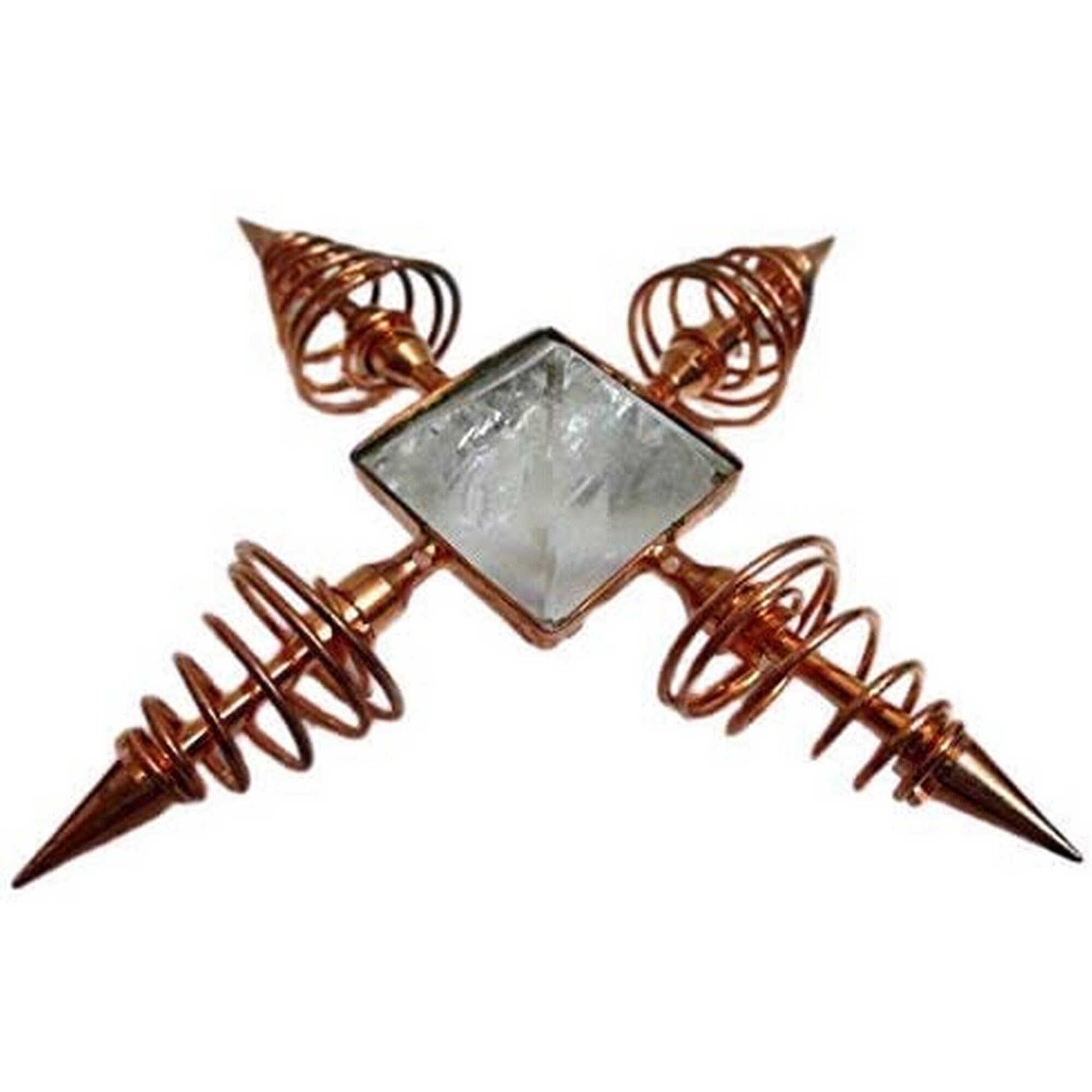 Copper Coil Crystal Quartz Pyramid Energy Generator 4 Points - Etsy