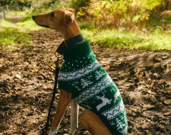 MARIAH サイトハウンド クリスマス ジャンパー 編み物パターン (大きいサイズ)