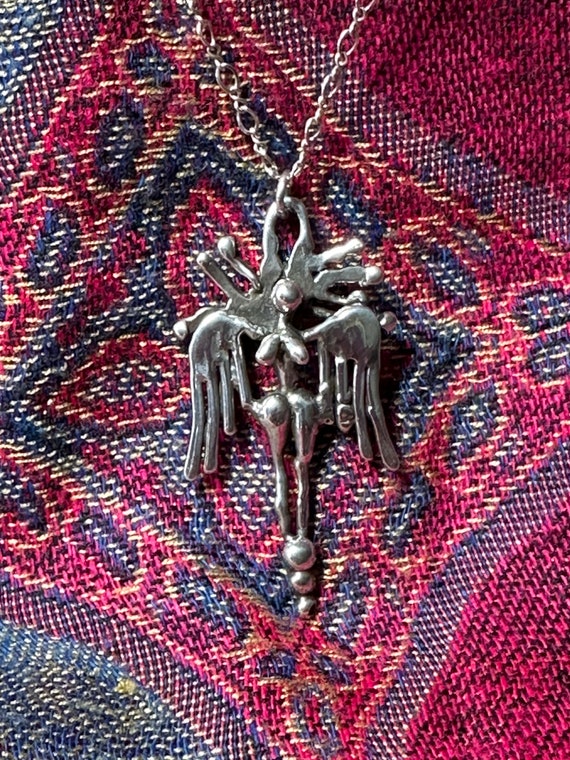 Unique Handcrafted Silver Angel Pendant With Sterl