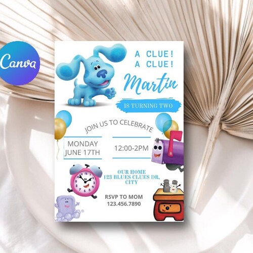 Blues Clues Customizable Birthday Invitation 5x7 Digital Etsy