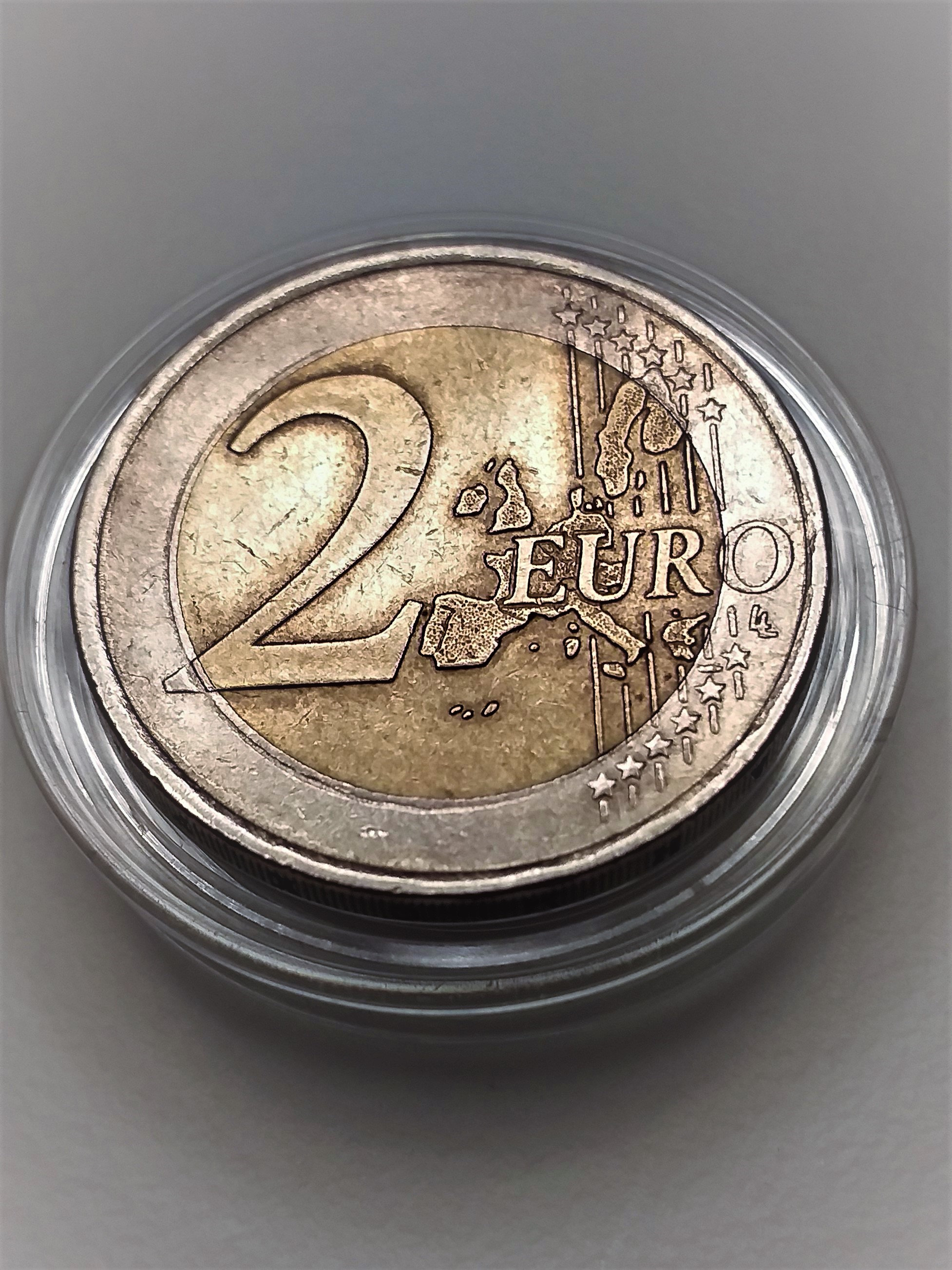 Rare Greek 2 Euro Coin From 2002 With Errors Finnish Mint Letter S In rare-greek-2-euro-coin-from-2002-with-errors-finnish-mint-letter-s-in