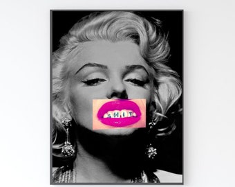 Marilyn Monroe, Trendy Wall Art, Maximalist Wall Art, Trendy Poster,  Funky Wall art, Preppy Wall Art, Pop culture art, Girly wall art
