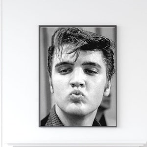 Elvis Poster, Elvis Print, Elvis Presley poster, Trendy wall art, Retro Wall Art Black and White, Vintage portrait