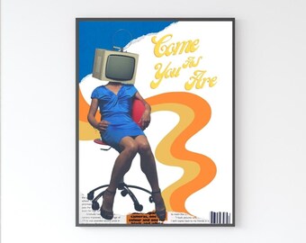 Come As You Are Psychedelic Poster, trippy poster, Trendy 70s Poster, Groovy Wall Art