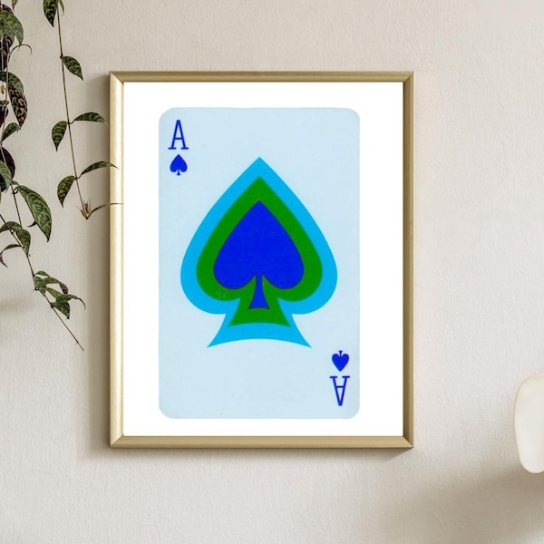 Ace of Spades, Trendy Posters, Preppy Wall Art, Playing Cards Deck, Funky Wall Art, Extra Large Wall Art, Dorm Room Prints