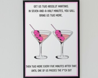 Cocktail Wall Art, Bar Cart Decor, Bar cart art, Happy hour print