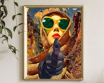 Maximalist Wall Art, Funky Art, Trendy Retro Wall Art Print, Maximalist Decor, Apartment Wall Art Eclectic Digital Art Print, Trendy Posters