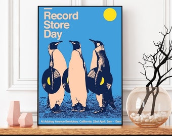 Record Shop Poster, Retro Downloadable Print, Trendy Wall Art, Eclectic Gallery Art , Preppy Poster, Funky poster