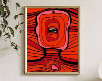 Maximalist Wall Art, Funky Wall Art, Maximalist Decor, Cool Posters, Extra Large Wall Art, Trendy Posters, Preppy wall art