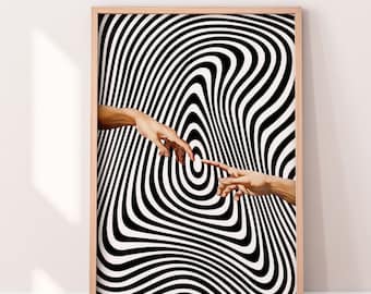 Black and White Wall Art, Trendy Posters, Downloadable Art Retro, Funky Wall Art, Over Bed Wall Décor, Extra Large Wall Art, Apartment Art
