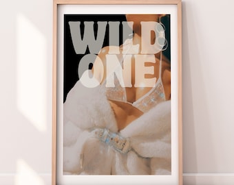 Wild One, Retro Wall Art, Trendy Wall Art, Trendy Posters, Preppy room decor, Cool Girl Poster, Cocktail Print