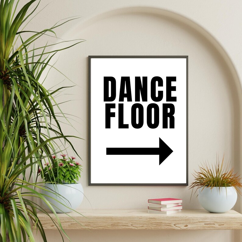 Dance Floor Poster Trendy Extra Large Apartment Wall Art Eclectic Gallery Art Print Minimalist Black and White Word Art Print image 7