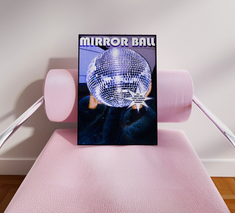 Taylor Swift Poster, Taylor Mirrorball Print, Groovy Disco Ball Poster, Girly Wall Art, Preppy Wall Art, Retro Dorm Room Decor, Swiftie Gift