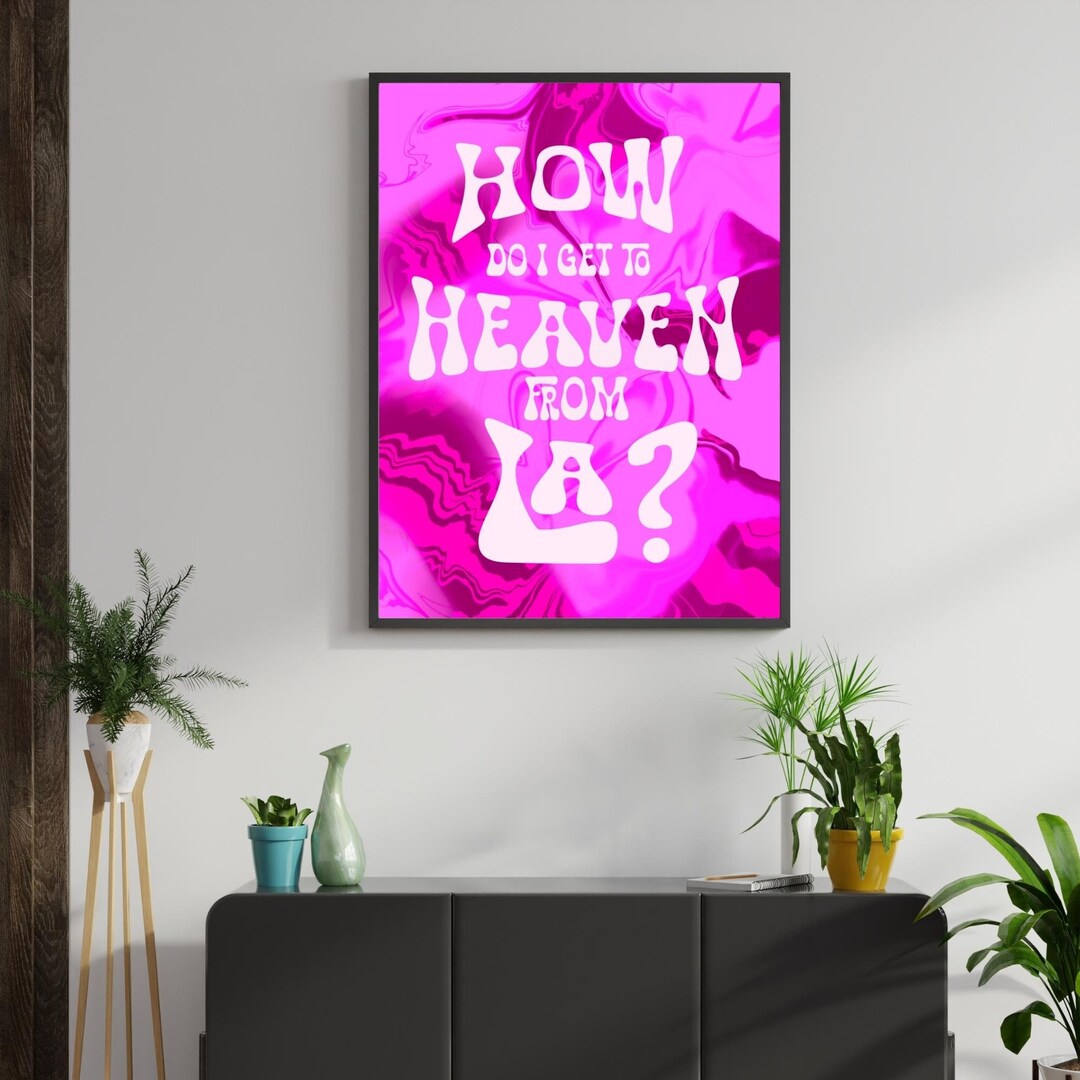 Preppy Pink Wall Art, Hot Pink Wall Art, Girly Wall Art, Bar Cart Art